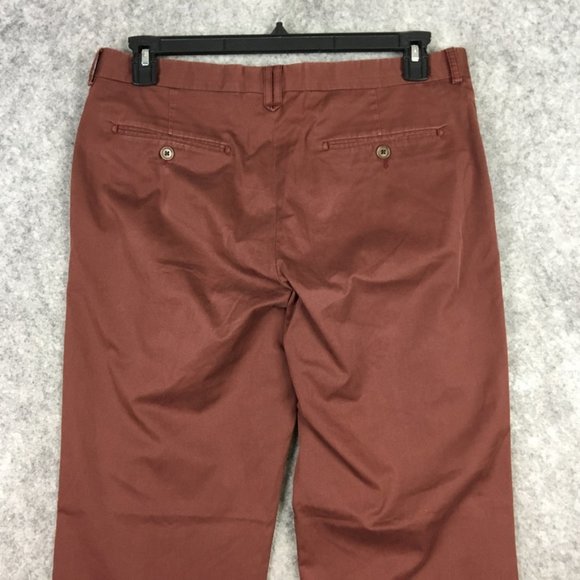 John Varvatos Pants Mens 34x30 Soho Fit Khaki Chino Red Straight Leg Canada Made - Picture 11 of 16